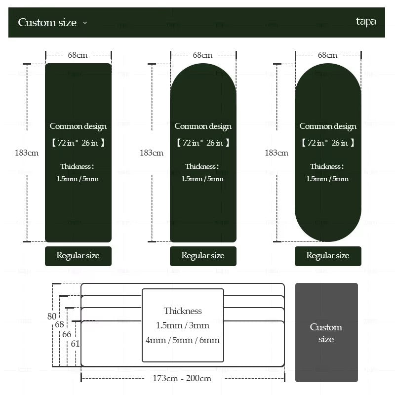 Custom Oval Yoga Mat Non Slip PU and Eco Friendly Natural Rubber Yoga Mat