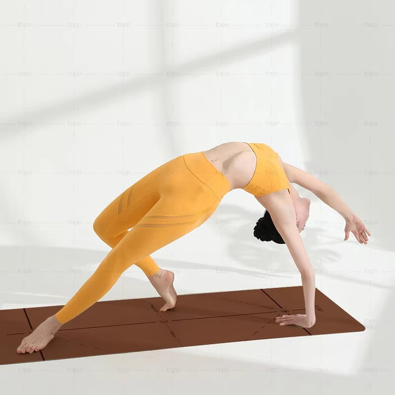 High Quality Natural Rubber Yoga Mat With Body Lines Eco Friendly Absorb Sweat Anti-slip PU Rubber Yoga Mat Custom Service