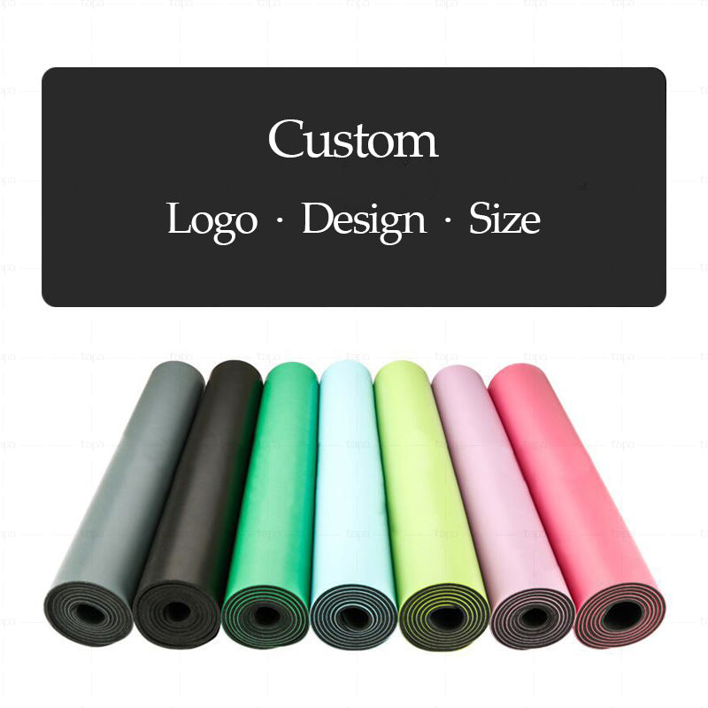 Dropshiping Product 2023 Natural Rubber Eco Friendly Non Slip PU Yoga Mat Blue Custom Logo